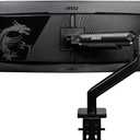 MSI MAG MT201 - Premium Heavy Duty Single Monitor Stand Arm, Supports 17-49" Screens and 44 lbs, VESA Compatible, Adjustable Spring Assisted Mount, Clamp & Grommet, Quick Release Plate - Black