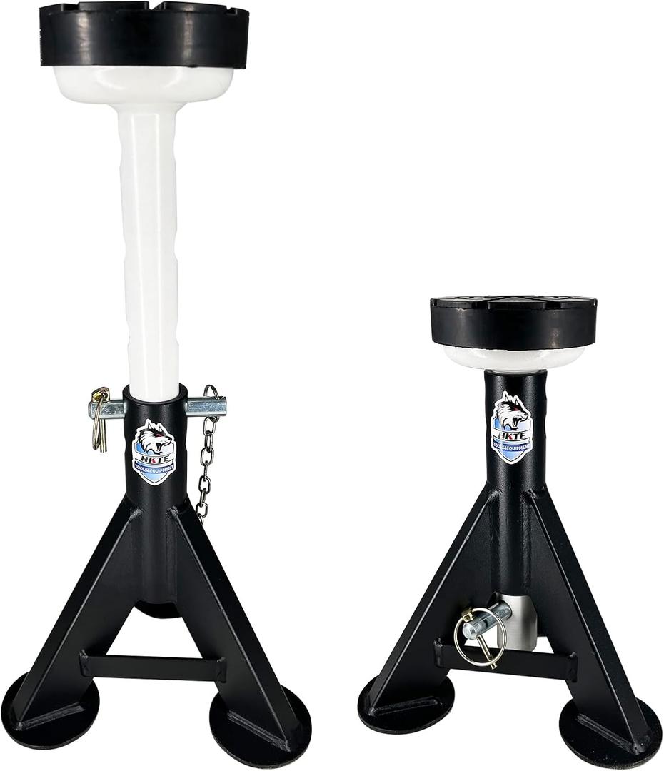 HKTE Low Profile Jack Stands, 8000 lb Each, Locking Pins, 2 Pack