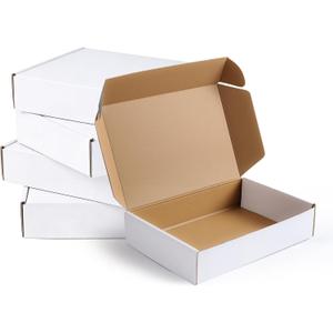 2 x Shipping Boxes,5 PCS 6x4x2 Inch Tuck Top Mailer Boxes,White Small Corrugated Cardboard Boxes for Packing, Mailing, Moving,Gifts & Storage,Heavy-DutyWhite