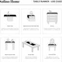 2 x Solino Home Linen Striped Table Runner 60 Inches - Sorrento Stripe, 100% Pure Linen Yellow and Grey Small Table Runner 14 x 60 Inch Ideal for Dresser and Coffee Tables, Spring, Summer, Mothers Day