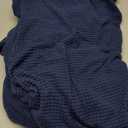 H.VERSAILTEX Super Stretch Individual Seat Cushion Covers - Sofa & Couch Cushion Slipcover Sets - Thick Jacquard Textured Twill Fabric (3 Piece XL Sofa Cushion Covers, Navy)