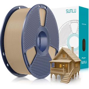 SUNLU PLA Plus Filament 1.75mm Wood 1KG, Neatly Wound 3D Printer Filament 1.75mm, PLA+ 1000g, Dimensional Accuracy +/- 0.02 mm, Fit Most FDM 3D Printers, 1kg Spool (2.2lbs), Oak Wood