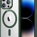 ESR for iPhone 14 Pro Case, Compatible with MagSafe, Shockproof Military-Grade Protection, Yellowing Resistant, Magnetic Phone Case for iPhone 14 Pro, Classic Hybrid Case (HaloLock), Clear Green
