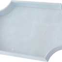 22.6''  13'' Coffee Table Tray Shagreen Decorative Tray for Ottoman Home Decor Serving Tray with Acrylic Gold Handles Modern Elegant Scalloped Large Ottoman Tray (Ice Blue)