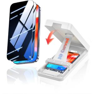 for iPhone-17-Pro-Max Privacy Screen Protector: 3D Thermal Bending Space Aluminum Glass, 25 Anti-Peep, Patented 3s Bubble-Free Install, 12FT Military Shatterproof, Fingerprint-Proof 2-Pack