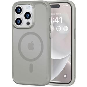 MOCCA Strong Magnetic for iPhone 14 Pro Case, [Compatible with Magsafe][13FT Military Drop Protection] Slim Translucent Matte Shockproof Case for iPhone 14 Pro Phone Case 6.1'', Titanium Gray