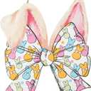 Easter Door Sign - Bunny Ears Bow Welcome Wall Signs Door Wreath Sign Hanging for Home Wall Party Outdoor Indoor Supply Decor Gifts 1511.8 Inch