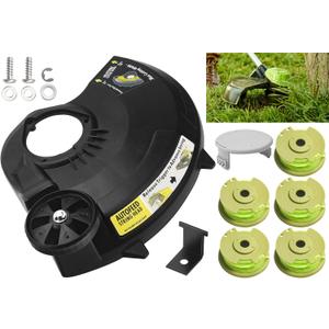 351122001 String Trimmer Guard Assembly Compatible with Ryobi P2008 P2008VNM Trimmer/Edger, Contain String Trimmer Line Cut-Off Blade Knife Cutter and AC80RL3 String Trimmer