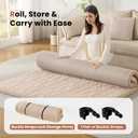 Mollydot Japanese Floor Mattress Full Size 54"x 75", Futon Mattress with Cotton Washable Cover, Roll Up 2.5" Thick Tatami Mat, Portable & Foldable Floor Bed Mattress for Guest Room Dormitory (Coffee)