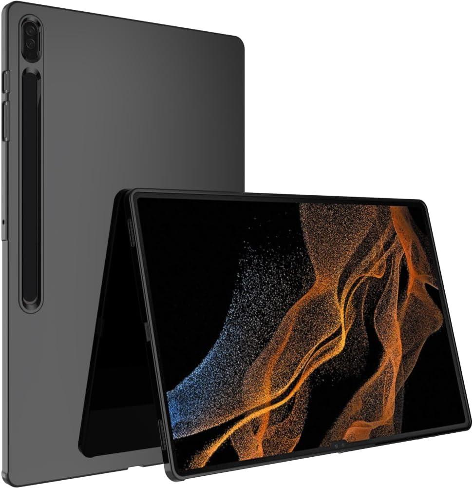 Case for 14.6 Inch Samsung Galaxy Tab S10 Ultra (2024) / Galaxy Tab S9 Ultra (2023) / Galaxy S8 Ultra (2022), [Lightweight + Protective] Shockproof Soft Ultra Slim Cover, Black