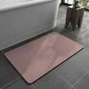 MontVoo -Bath Mat Rug-Rubber Backing Non Slip Quick Dry Absorbent Thin Bathroom Rugs Fit Under Door-Faux Suede Surface Bathroom Floor Mats-Shower Rug for in Front of Bathtub Shower Dusty Rose 16"x24"