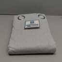 H.VERSAILTEX Linen Blackout Curtains Durable Thick Textured Linen Look 100% Blackout Patio Door Curtain Anti Rust Grommet Extra Wide Sliding Door Curtain Panel, Glacier Gray, W100 x L108 inch