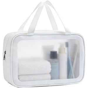 DADFAF Travel Toiletry Bag, Large Clear Makeup Bag,Cosmetics Bag, Transparent Skin Care Bag for Toiletries, Waterproof Makeup Cosmetic Organizer Bag for Travel (31 * 12 * 21 CM)