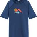 Kanu Surf Girls' Karlie Rash Guard UPF 50+ Sun Protection Short Sleeve Swim Shirt (14-16, Peggy Navy)