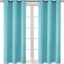 BGment Blackout Curtains - Grommet Thermal Insulated Room Darkening Bedroom and Living Room Curtains, Set of 2 Panels (38 x 45 Inch, Aqua)