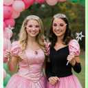 Maiteenly 24 Pcs Halloween Wizard Party Decoration Pink Green Glasses Witch Hat Broom Crown Pentagram Star Wand Princess Party Favor