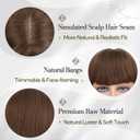 BARSDAR Short Brown Bob Wig With Bangs - Short Brown Bob with Bangs Wig for Women - 12 Inch Natural Looking Soft Synthetic Hair Replacement Wigs Velma Dora Wigs Daily Party Halloween