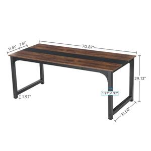 Tribesigns Modern Computer Desk, 70.8 x 31.5 inch Large Office Desk Computer Table Study Writing Desk Workstation for Home Office, Rustic/Black