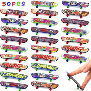 POPLAY 50 PCS Mini Finger Skateboards Party Favors, Christmas Stocking Stuffers & Beginner Practice Set for Kids & Adults, Finger Boards Toy, Advent Calendar Fillers, Classroom Prizes Exchange Gifts