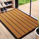 Front Door Mat Outside Entrance, Waterproof Dirt Trapping Heavy Duty Doormat, Non-Slip Welcome Mat Outdoor Indoor, Doormat Outdoor Entrance, Indoor Door Mats for Entryway (30x17 Inch, Brown)