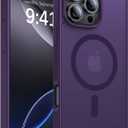 Magnetic for iPhone 16 Pro Case, [Compatible with MagSafe][Military-Grade Drop Protection][Anti-Yellowing]Shockproof Protective Translucent Matte Cover for iPhone 16 Pro Phone Case,Deep Purple