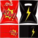 Kolldenn 60 Pcs Cartoon Animation Party Gift Bags Birthday Party Favors Supplies Cartoon Animation Plastic Goodie Candy Treat Bags for Birthday Holiday Events Decoration Supplies