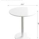 Round Dining Table 24" Circle Tulip Table for 2 People,White | Mid Century Modern Leisure Kitchen Tables with Metal Thickened Tabletop & Sturdy Metal Pedestal Small Places Living Room Cafe