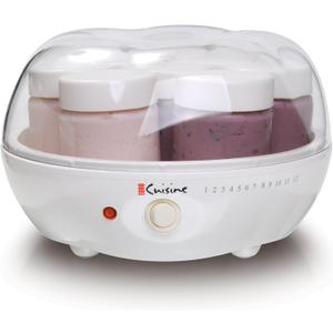 Euro Cuisine YM80 Electric Yogurt Maker Machine- Promote Gut Health with Probiotic Rich Homemade Yogurt -Home Yogurt Incubator with Glass Jars, White
