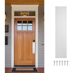 1 Pcs Push Door Plate - 3.3 x 15 Inches Aluminum Door Push Plate Door Kick Plate,1.5mm (1/16 Inch) Thickness,Metal Door Plate with 6 Screws for Door Interior Exterior (Silver)