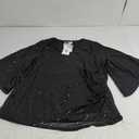 GRACE KARIN Womens Sparkly Sequin Tops,3/4 Sleeve Glitter Party Dressy Blouse,V-Neck Disco Evening Club Concert Shirt XL