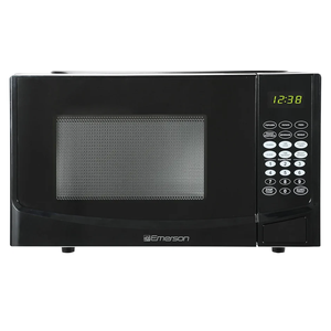 Emerson MW9255B Countertop Microwave Oven, 6 Pre-Programmed Settings, Removable Glass Turntable and Child Safety Lock, 0.9 Cu ft, 900W, Black