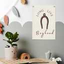 Dilemat Long Live Boyhood Canvas Banner Wall Hanging, Western Cowboy Nursery Decor,Vintage Horseshoe Wall Decor Hanging Banner Flag for Boys Toddler Nursery Room Bedroom Playroom 18X25 Inch