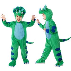 Morph Triceratops Costume For Kids, Toddler Dinosaur Outfit, Halloween Dinosaur Costume, T-Rex Dress Up (Size 3-4 Years)