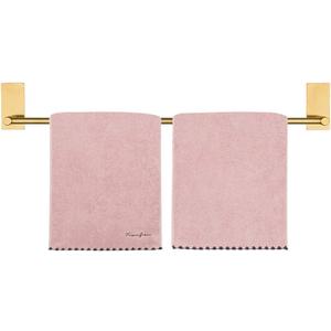 NearMoon Self Adhesive Bathroom Towel Bar- Stainless Steel Bath Wall Shelf Rack Hanging Towel Stick On Sticky Hanger Contemporary Style, NO Drilling (1 Pack, Brushed Gold, 24-Inch Towel Rack)