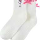Embroidered socks,WILDBERRY APERITIF Pilates Yoga Barre Grip Socks,gift for Yoga lovers, Barre,Lillet lover socks