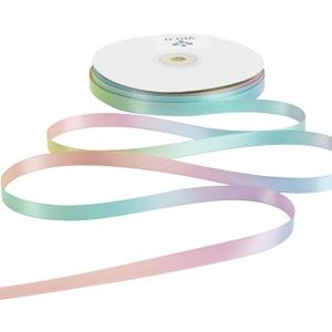 MEEDEE Pastel Satin Ribbon Pastel Rainbow Ribbon Pastel Color Craft Ribbons 3/8 inch Gift Ribbons for Gift Wrapping Wedding Pride Party Birthday Party Decoration Hair Bow - 50 Yards