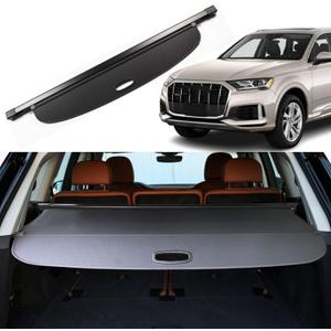 Cargo Cover for Audi Q7 2022 2023-2025 2021 Q7 Accessories 2020 2019 2018 2017 2016 Retractable Trunk Rear Security Cover Shielding Shade, Black
