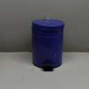 OCTMUSTARD 5 L Round Step Pet Trash with Lid,Mini Metal Pedal Bin,Small Garbage Can Wastebasket for Home,Car or Office, Navy