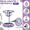 Rtteri 30 Pcs Grad Cap Graduation Picture Display 2 Inch Purple Photo Holders for Centerpieces Graduation Table Number Holders Card Stands for Class of 2026 Grad Party Supplies