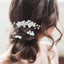 Geosar 9 Pcs Wedding Hair Accessories Pearl Hair Pins Women Vintage Hairs Piece Bridal Accessories for Bride Bridesmaids(Silver,Elegant Style)