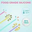 Reusable Silicone Drinking Straws 15 Pack, Heart Shaped Straws with 2pcs CLeaner Brushes for Smoothies Tumblers Cocktail MilkShake, DishWasher Safe (Multicolor)