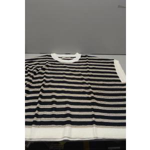 Short Sleeve Sweaters for Women 2026 Summer Casual Striped Cap Sleeve Tops Lightweight Hollow Out Knit Sweater Vest 2XL