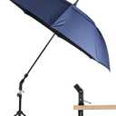 HVAC Umbrella With Magnetic Base Kit,Faultless Outdoor Umbrella With Base,Keep Cool and Dry,Universal C-Clamp can Secure the Shade Umbrella to a Variety of Non-magnetic Surfaces(60" BLUE)