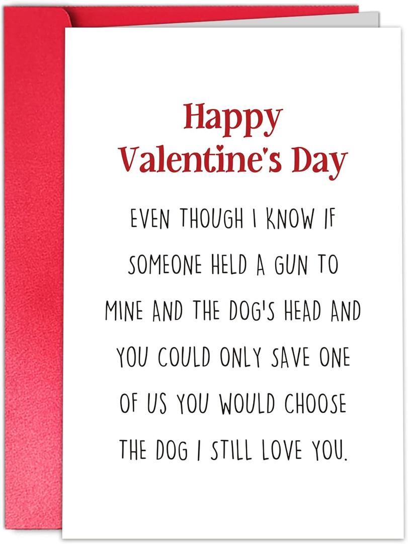 2 x TQDaiker Funny Valentines Day Card for Boyfriend Husband, Dog Valentines Day from Girlfriend Wife, Happy Valentines Day for Him Her