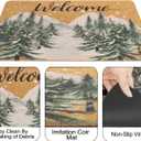 Christmas-Welcome Door-Mats Winter-Pine-Trees Coir-DoormatsNon-Slip Front Door Mat Seasonal Winter-Christmas Holiday Doormat for Indoor Outdoor Entrance Decor 17 X 29 Inch (Cedar)