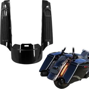 Motorcycle Rear Fender Extension Fascia Mudguard with LED Turn Signals Brake Running Lights Fit for Harley Touring CVO Road Glide Road King Electra Glide Street Glide 2014-up (Black Lens)