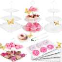 21 PCS Dessert Table Display Set White Cupcake Stand,Tiered Tray Stand Cup Cake Tower Holder, Cake Stand Serving Trays Dessert Display Stands for Tea Party Wedding Baby Shower-WhiteAmazon's Choice