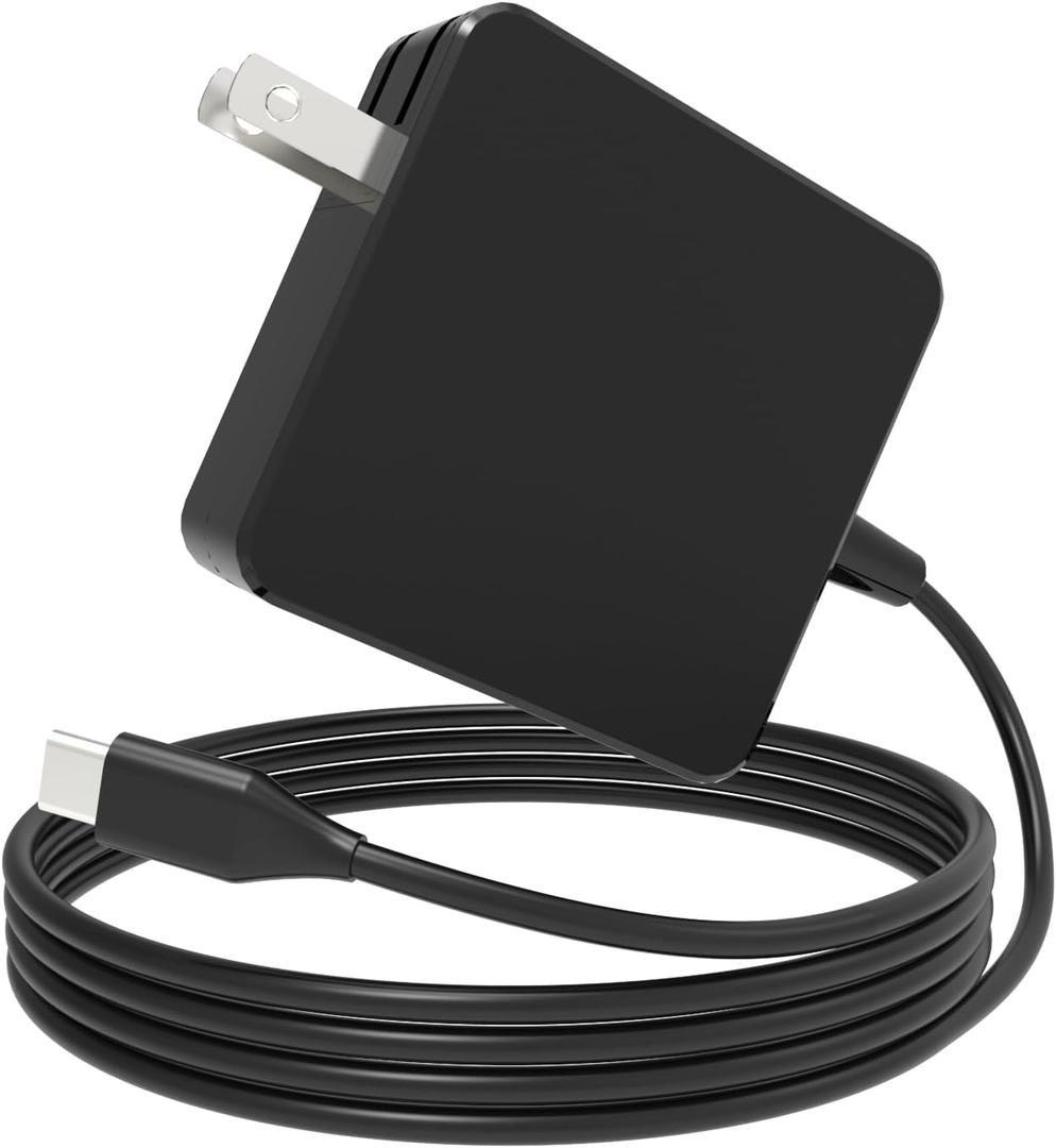 65W USB C Laptop Charger Compatible with Asus Zenbook 14, Fits for Microsoft Surface Pro X, PD3.0 Type C Fast Charging Wall Charger Computer AC Adapter & 8.2Ft Power Cord