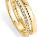 PAVOI 18K Gold Plated Cubic Zirconia Dual Stacking Rings for Women | Gold Eternity Band for Women | Thumb Ring