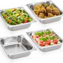 TOPZEA 4 Pack Hotel Pans Half Size, 2.5" Deep 1/2 Size Stainless Steel Steam Table Pan Buffet Catering Food Pan, Warmer Breading Tray Batter Pans for Hotel, Party Catering Supplies